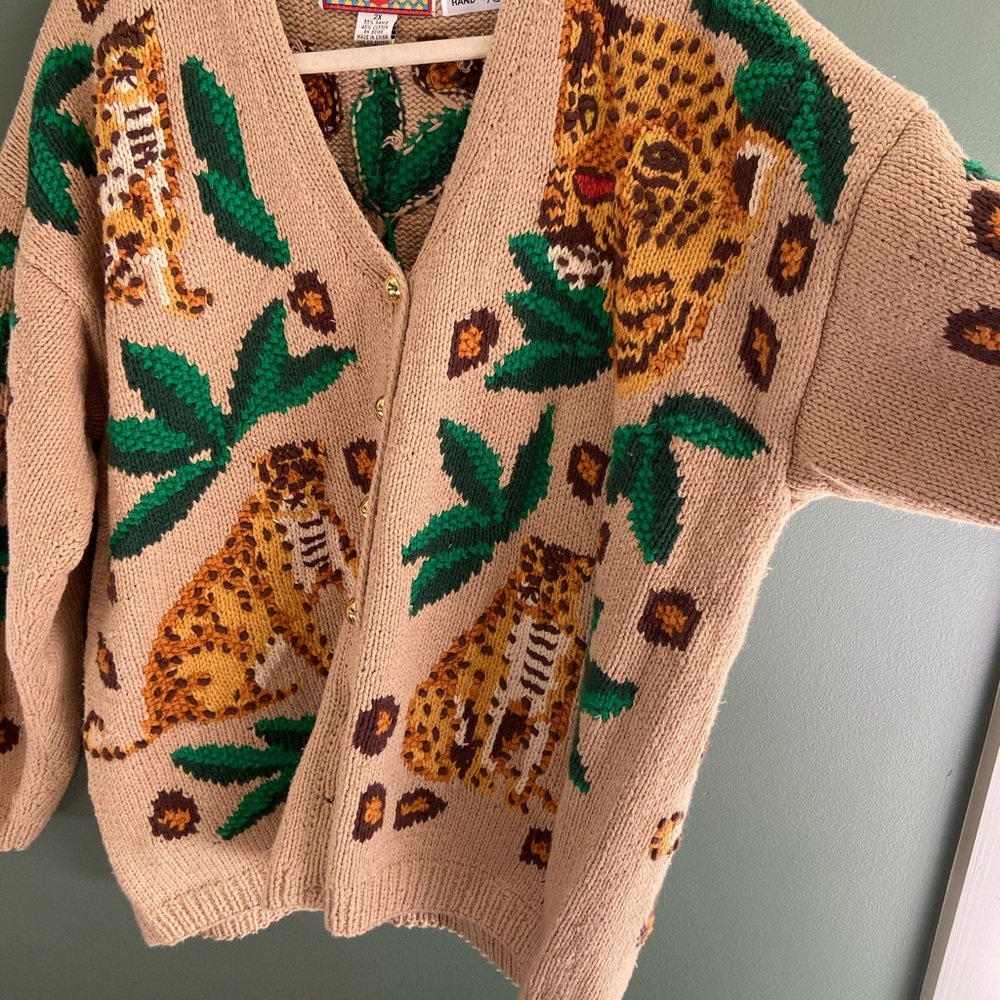 Vintage knitted by hand grandma cardigan